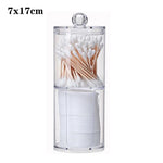 boîte rangement cosmétique transparente plastique cotons lingettes maquillage bijoux salle