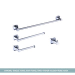 porte serviettes mural chrome vis fixations moderne salle bains accessoire métal lisse