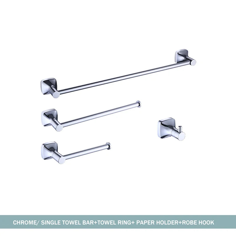 porte serviettes mural chrome vis fixations moderne salle bains accessoire métal lisse