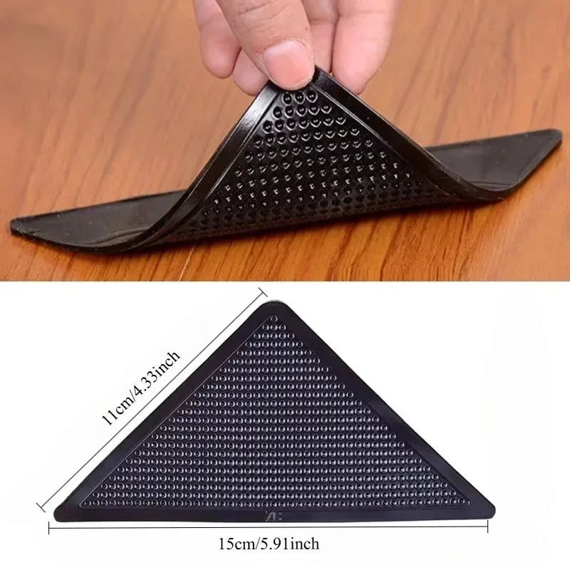 protections anti dérapantes adhésives tapis meubles noires beiges rouges triangles texturés intérieur 12pcs 11cm