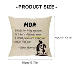 coussin imprimé mère enfant beige décoratif sentimental polyester coton microfibre