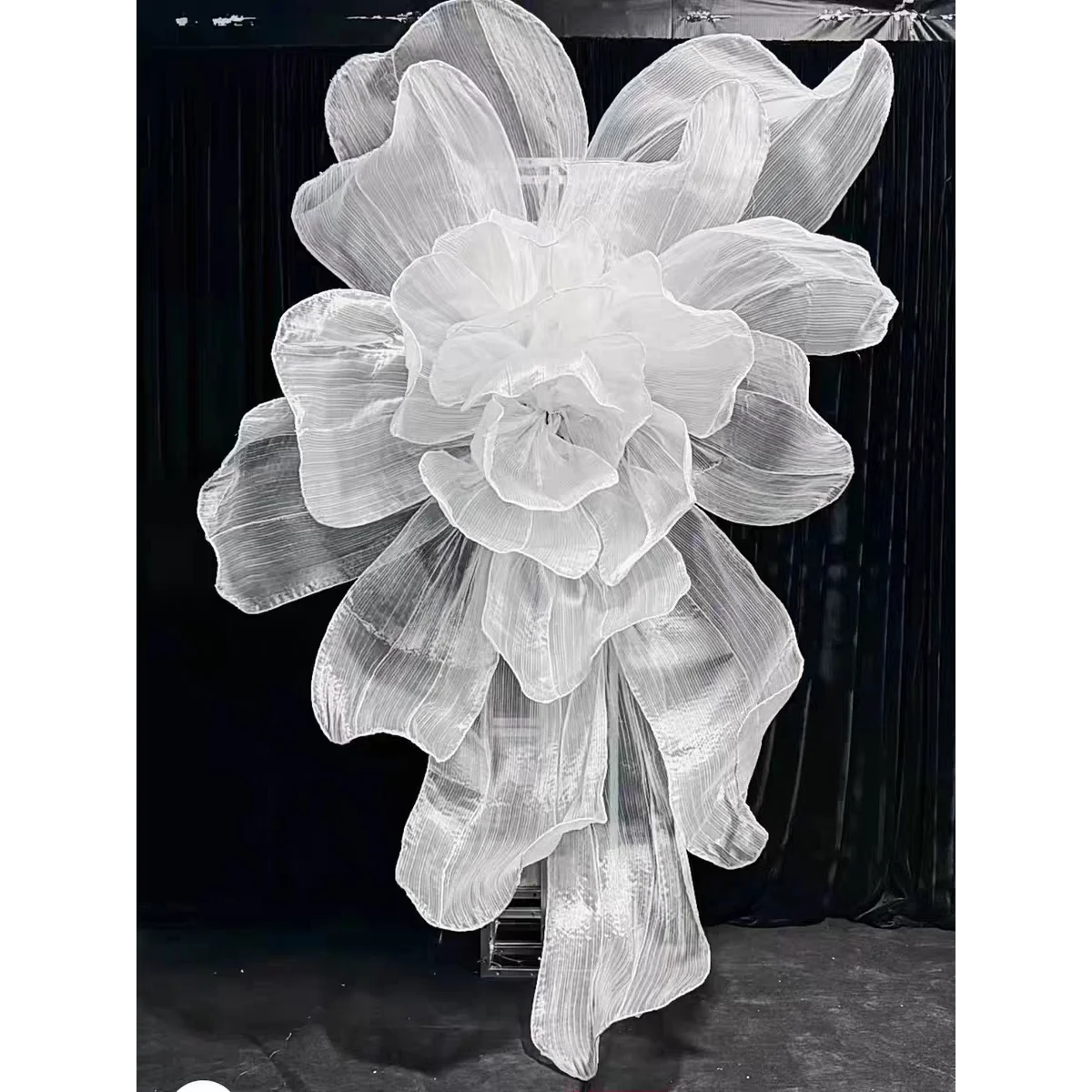 décoration murale florale soie blanche moderne suspension 100cm 120cm 150cm 180cm 200cm irisée