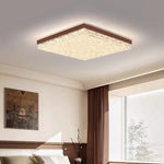plafonnier moderne blanc marron cristaux découpés élégant protection oculaire interrupteur tactile led
