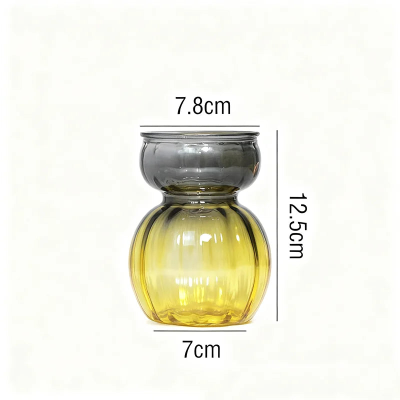 vases verre modernes decoratifs transparents jaune vert rouge fleurs table centerpiece
