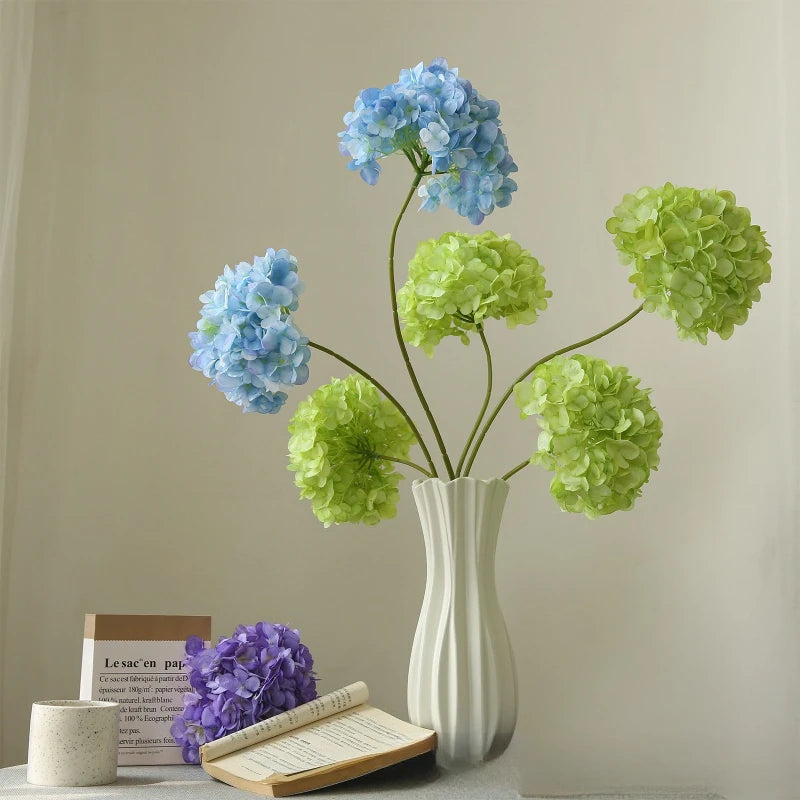 décoration intérieure bouquet artificiel hortensia soie vert blanc violet modernes 70cm 20cm