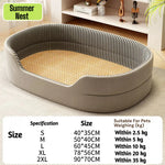 lit animal domestique gris clair rayures horizontales moderne anti dérapant coussin intérieur matelas support