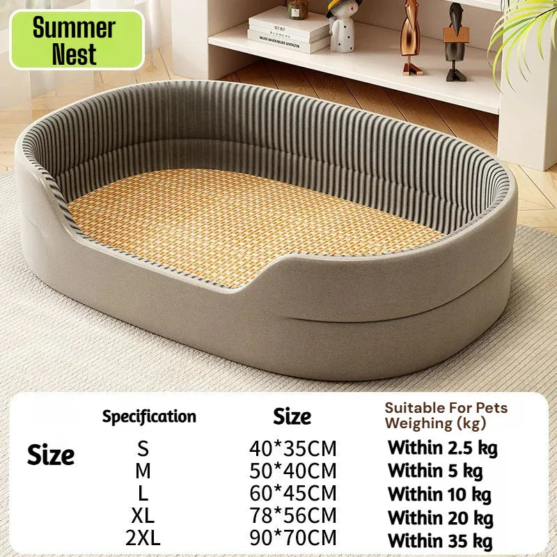 lit animal domestique gris clair rayures horizontales moderne anti dérapant coussin intérieur matelas support