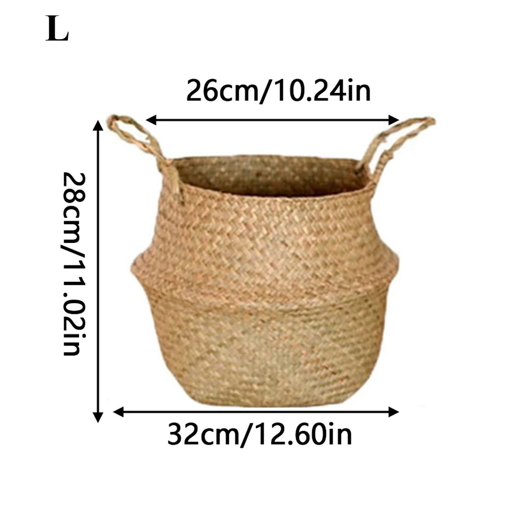 paniers pliables rustiques boho chic poignées corde couleur naturelle fibres tissées decorationintérieur