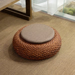 coussin sol rustique tissé floral anti décubitus coton paille meditation relaxation salon