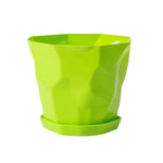 Pots plantes vertes durables multifacettes couleurs blanc orange bleu moderne