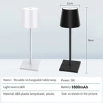 lampe table rechargeable led noir moderne base plate abatjour cable charge