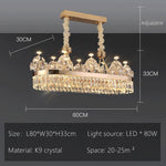 lustre suspendu cristal brillant doré élégant salon chambre 2000 82000 lumens 90 260V