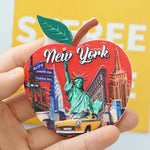 aimants york times square apple usa illustrés rouge vert bleu Jaune