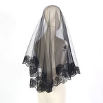 voile mariée femme noir dentelle transparente peigne classique accessoire coiffure événementiel halloween
