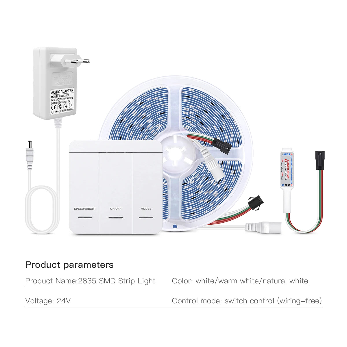 ruban led 120 led blanc blanc chaud blanc naturel adhésif moderne adaptable contrôleur batterie