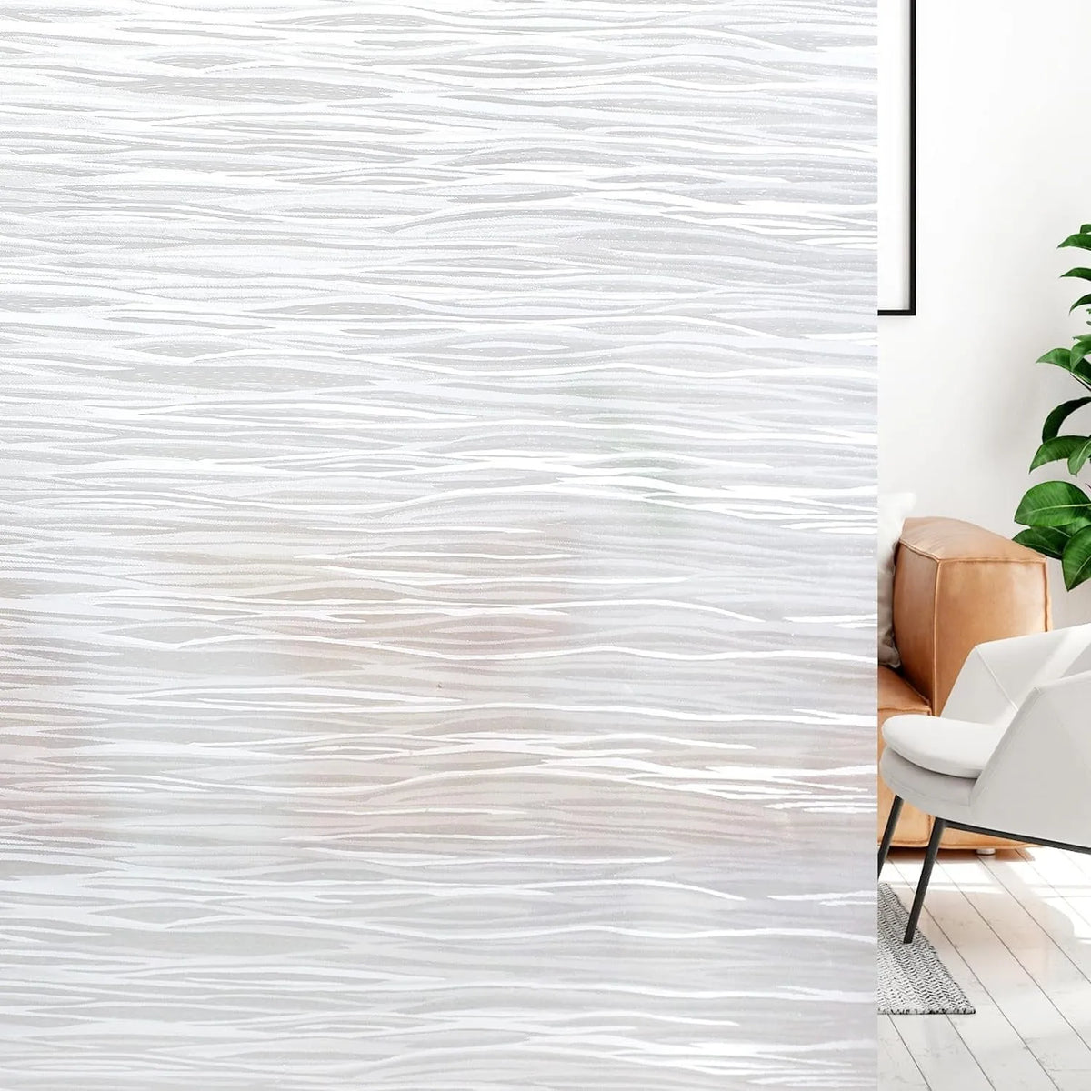 film décoratif pvc anti uv blanc rayures verticales moderne isolation thermique Fenêtre 30x100cm