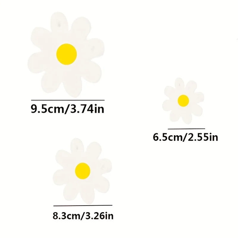 guirlande décorative fleurs marguerite blanc jaune décoration mariage fiançailles champêtre minimaliste fixations suspensions