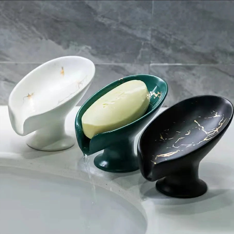 porte savon céramique marbreux moderne blanc vert noir salle bain