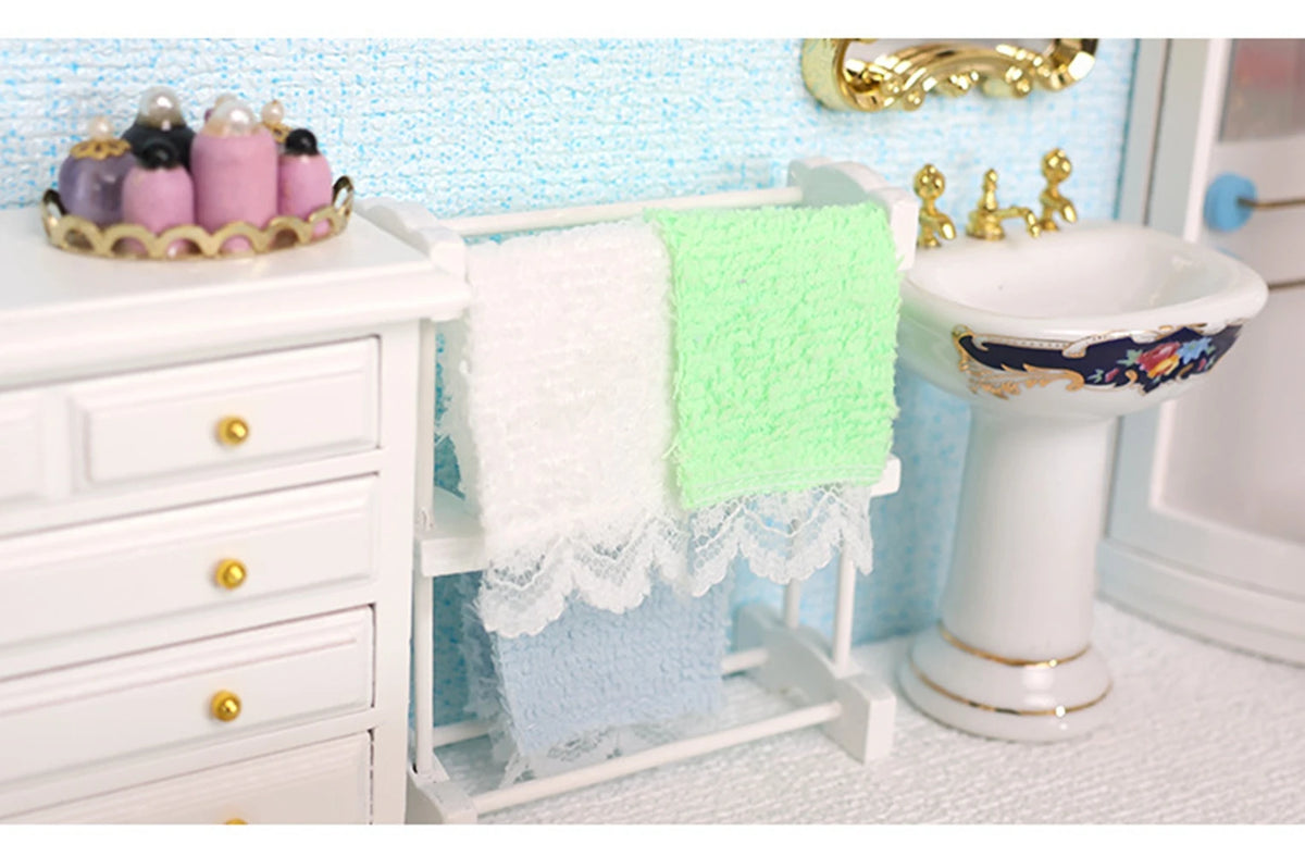 serviettes tissu microfibre bordure dentelée moderne douces vert bleu blanc jaune rose violet