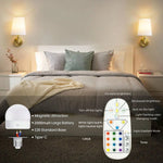applique murale moderne dorée télécommande incluse éclairage led rechargeable 15 couleurs variées texture métallique