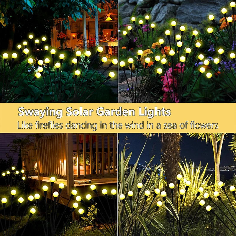 lumières solaires jardin multicolores modernes oscillantes extérieures imperméables ip65 led tiges noires