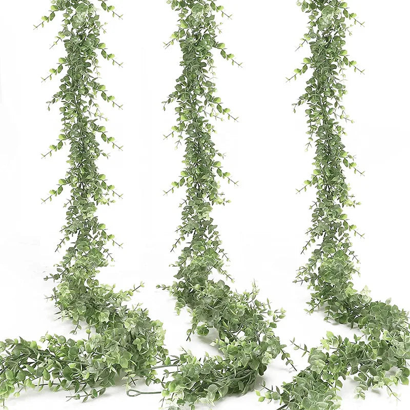 guirlande artificielle verte feuilles fines naturelle extérieure décoration mariage salle maison festive