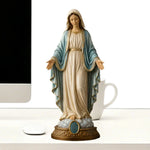 statue sacre coeur jesus resine dorée bras ouverts decoration maison religieuse 18cm