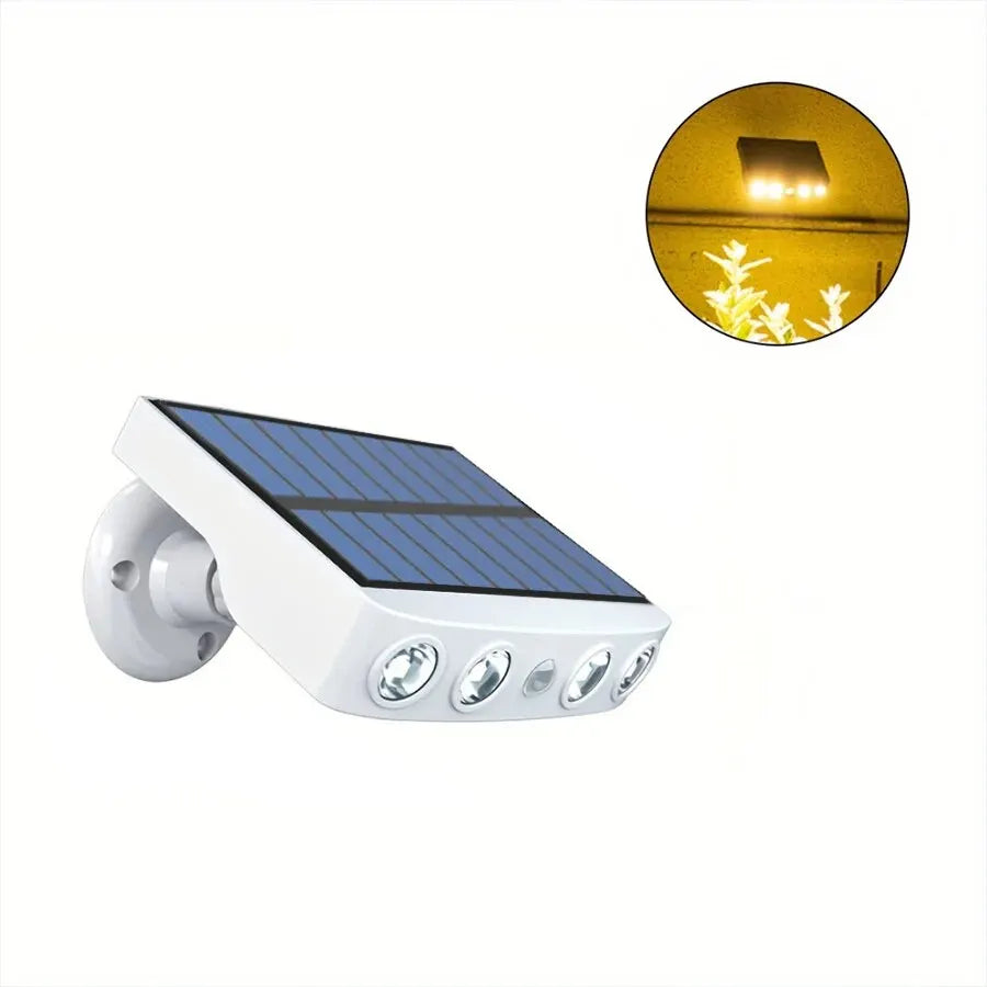 lampe solaire moderne blanc panneau solaire détecteur mouvement ip45 led étancheextérieururgence