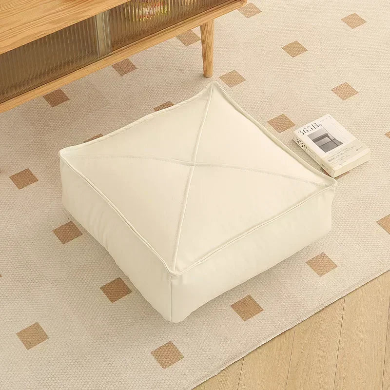 pouf moderne orange gris vert blanc mousse pu polyester coton imperméable amovible lavable