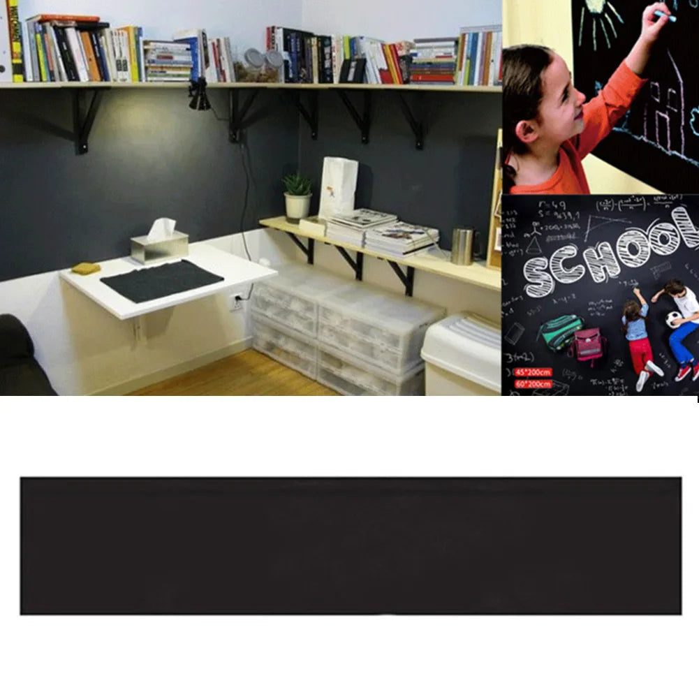 tableau noir effaçable moderne autocollant pvc noir mat opaque craies