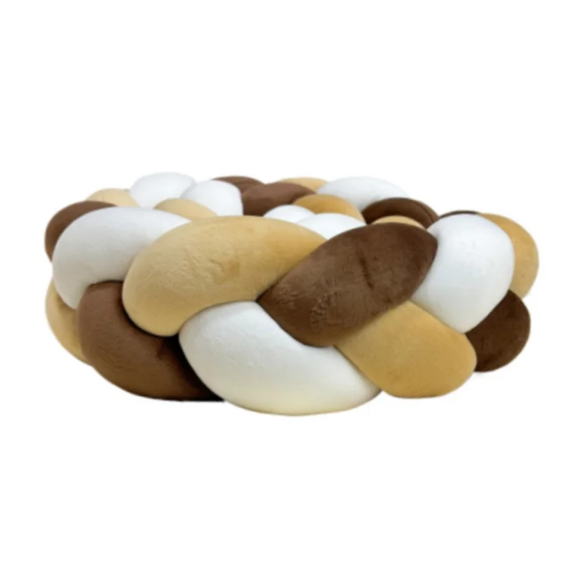 coussin décoratif tressé moderne coton lit salon confortable doux motif tissé beige