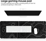 tapis souris noir blanc motif topographie anti dérapant lignes graphiques moderne gaming