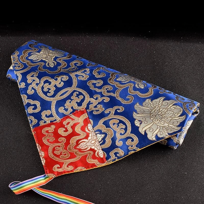 écharpe élégante brocart floral doré rouge bleu jaune classique respectueux environnement pliable multifonctionnelle