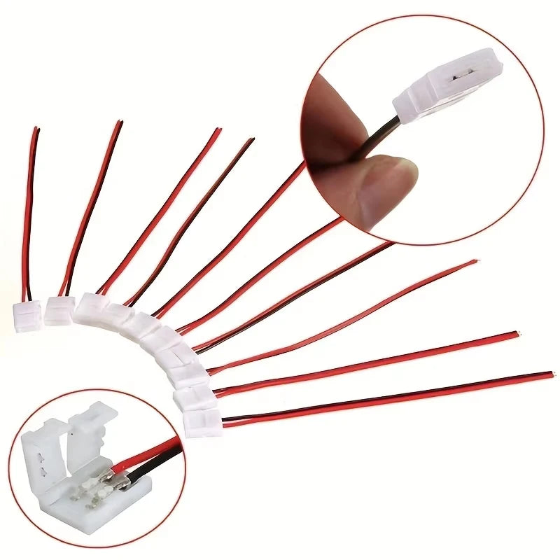 connecteurs led blanc rouge noir adhésifs modernes fonctionnels 10 pièces