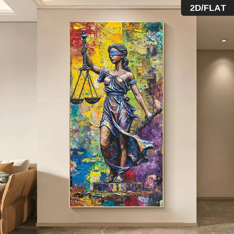 tableau abstrait moderne multicolore peinture toile sans cadre décoration salon mur vertical