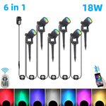 projecteurs led extérieurs modernes noirs 16 millions couleurs télécommande ip65 étanches 12 ensembles tringles