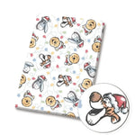 papier cadeau rouge jaune rose gris motif winnie l'ourson amis enfant