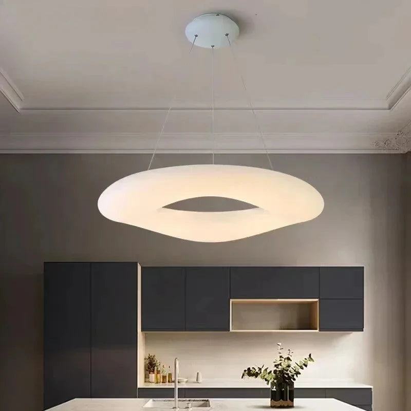 suspension lumineuse moderne acrylique blanc 20cm 30cm 46cm 53cm 75cm 91cm