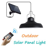 lampe solaire suspendue led moderne panneau solaire télécommande noire abri jardinextérieur