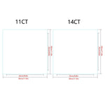toile broderie paysage automnal héron arbres feuilles herbe eau kit diy blanc orange instructions