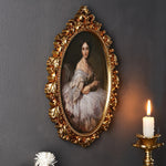 cadre photo ornemental doré classique baroque fleurs artificielles décoration murale