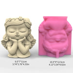 cache pot silicone forme figurine personnages accessoires floraux rose beige vert mignon decoratif
