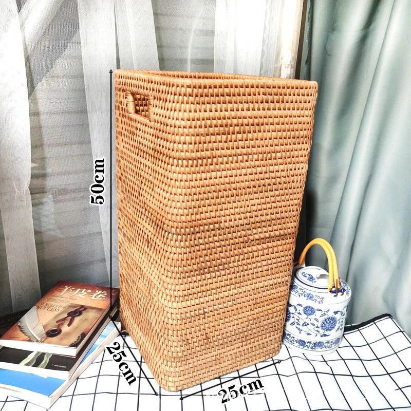 panier rangement tissé rustique marron clair articles divers entrée maison