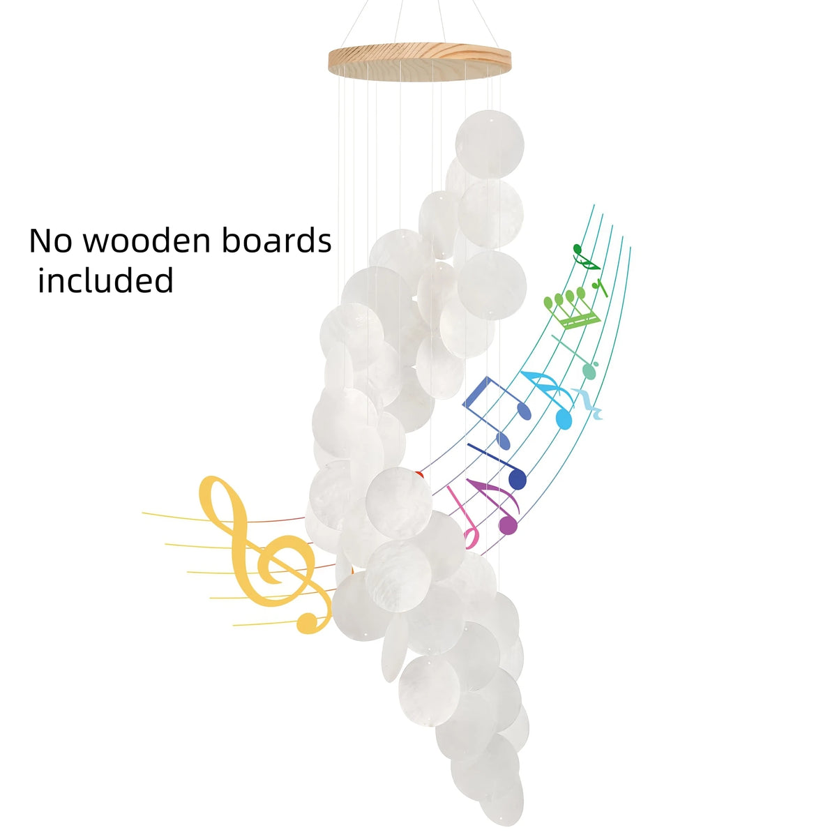 mobile musical wind chimes disques texturés turquoise vert clair zenextérieur jardin balcon