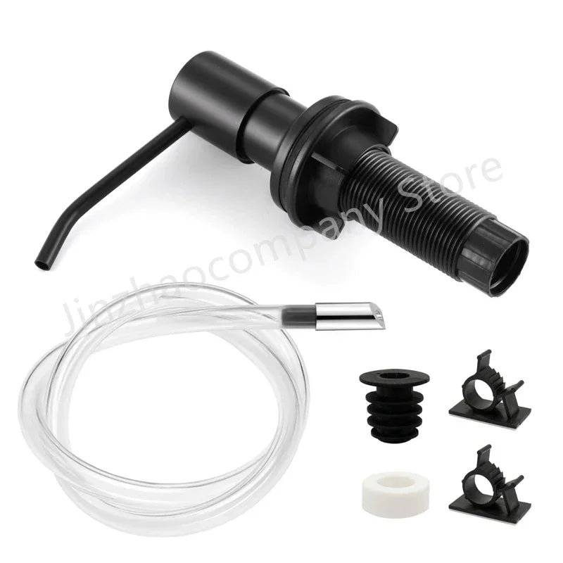 distributeur savon liquide moderne or noir acier inoxydable rotatif facile kit tuyau fixations