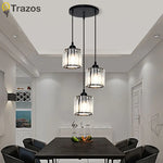 suspension lumineuse trois lumières cristal or moderne abat jour transparent chambre salon contemporain