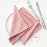 serviettes coton orange rose gris beige table classique réutilisables festive fourchette couteau