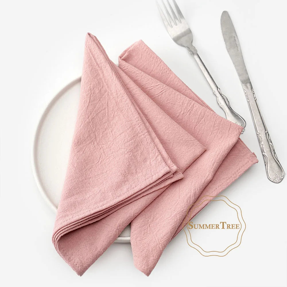 serviettes coton orange rose gris beige table classique réutilisables festive fourchette couteau