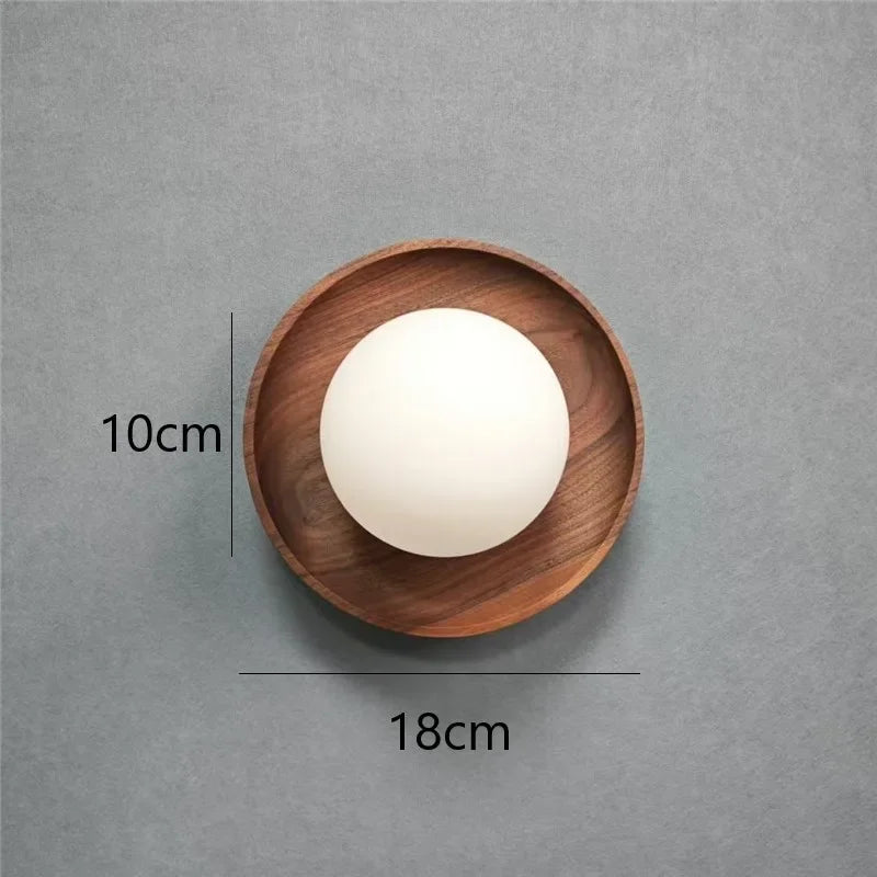 appliques murales modernes lampes bois décoratives éclairage quotidien scandinave sphère blanche minimaliste