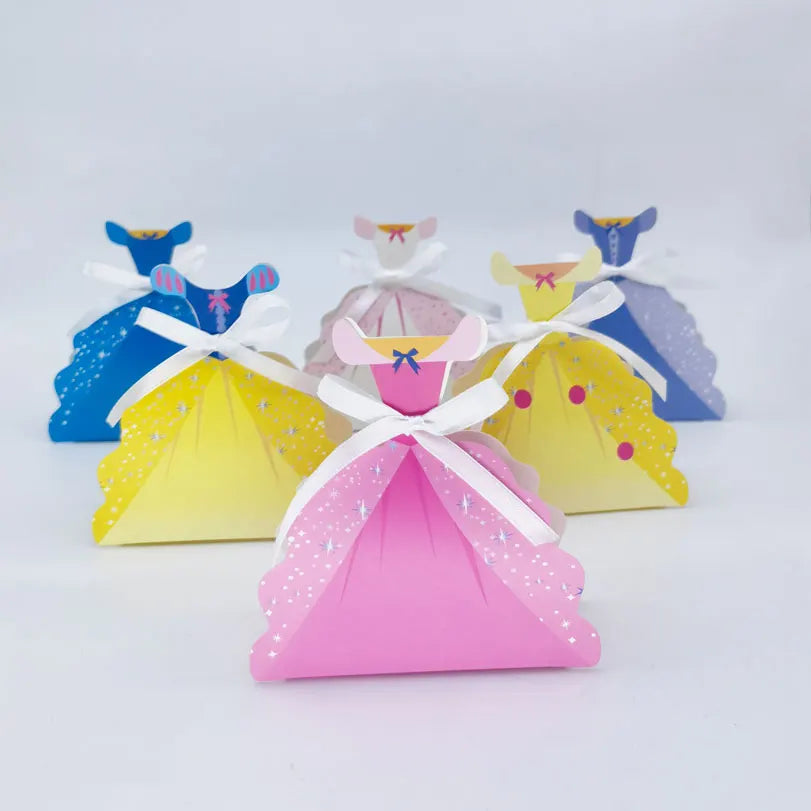 boîte dragées carton thème princesse ruban blanc cadeau mariage anniversaire fête bébé fille